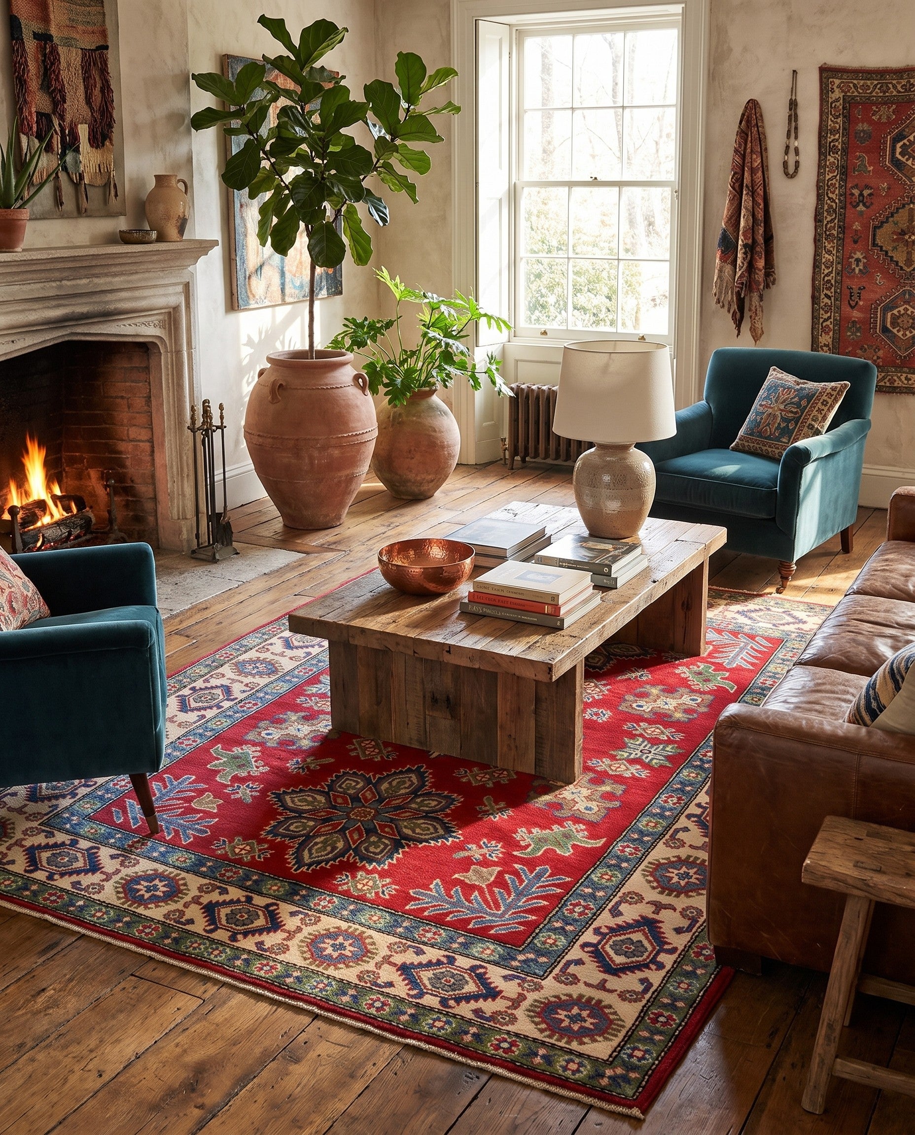 Detail image 3 of 10: 5' x 6' 7 Hand Knotted Kazak Rug