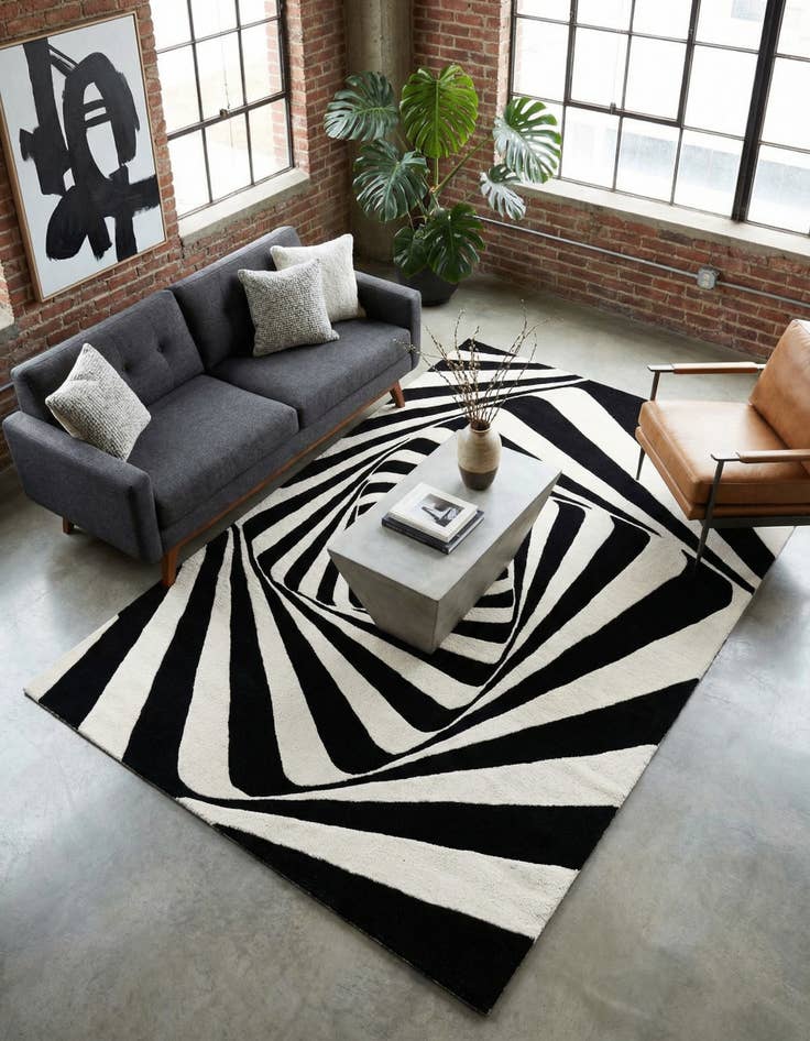 Detail image of  5' 1 x 8' Vortex Wool Rug