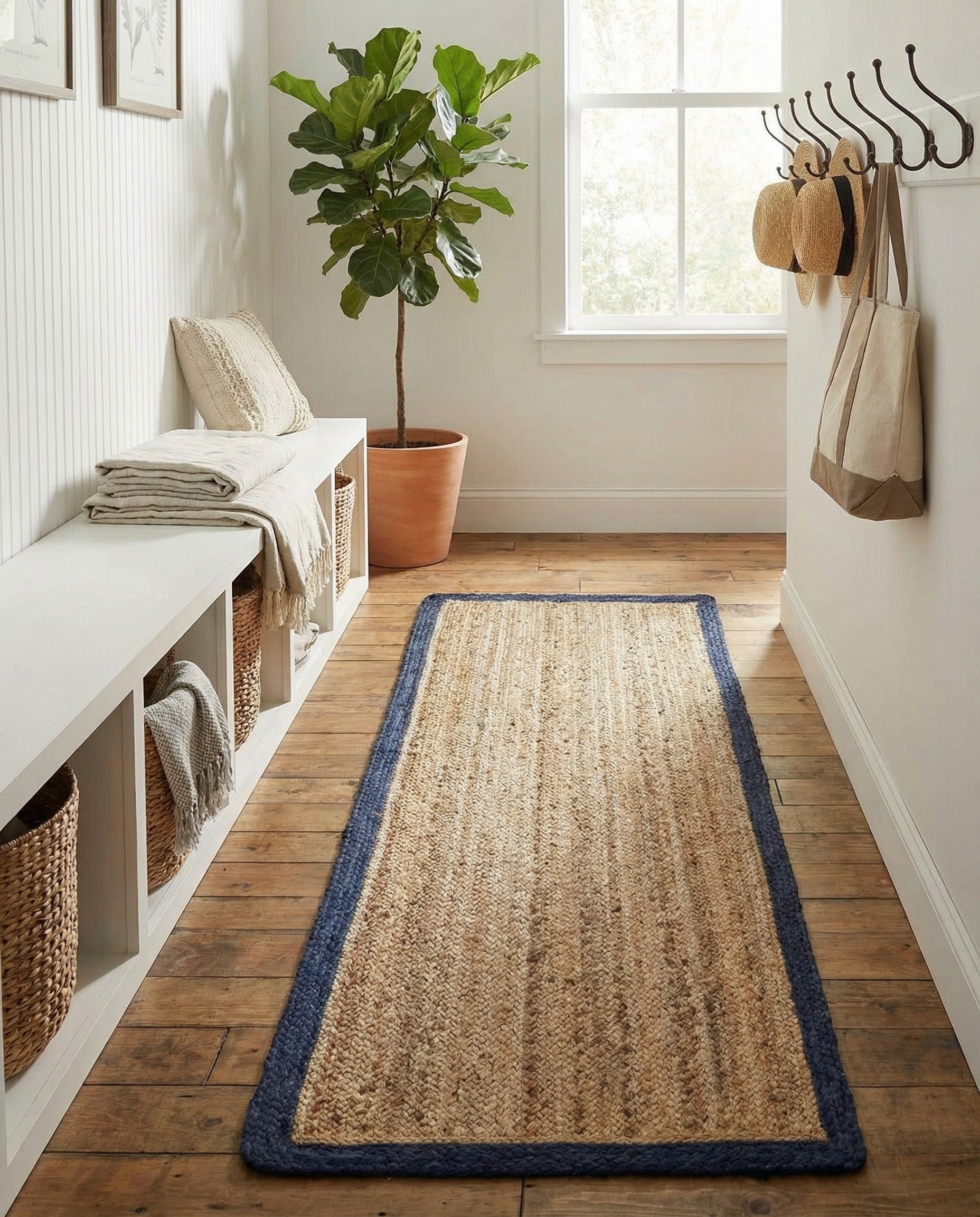 2' 7 x 6' 1 Handmade Braided Jute Runner Rug