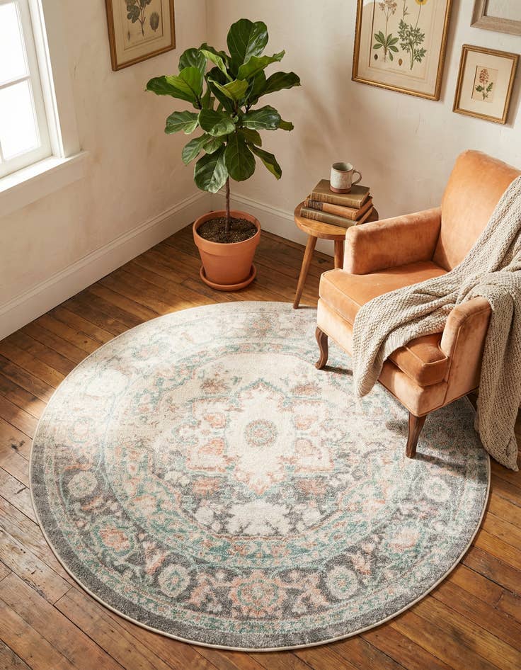 Detail image of 5' x 5' Madeline Vintage Round Rug