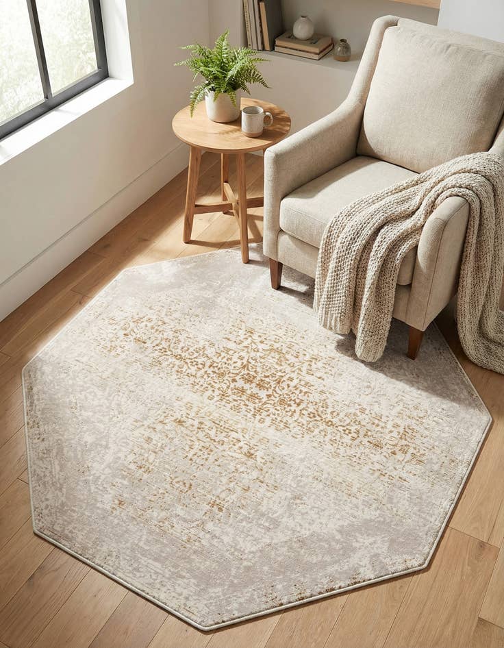 Detail image of  5' 3 x 5' 3 Deepa Octagon Rug