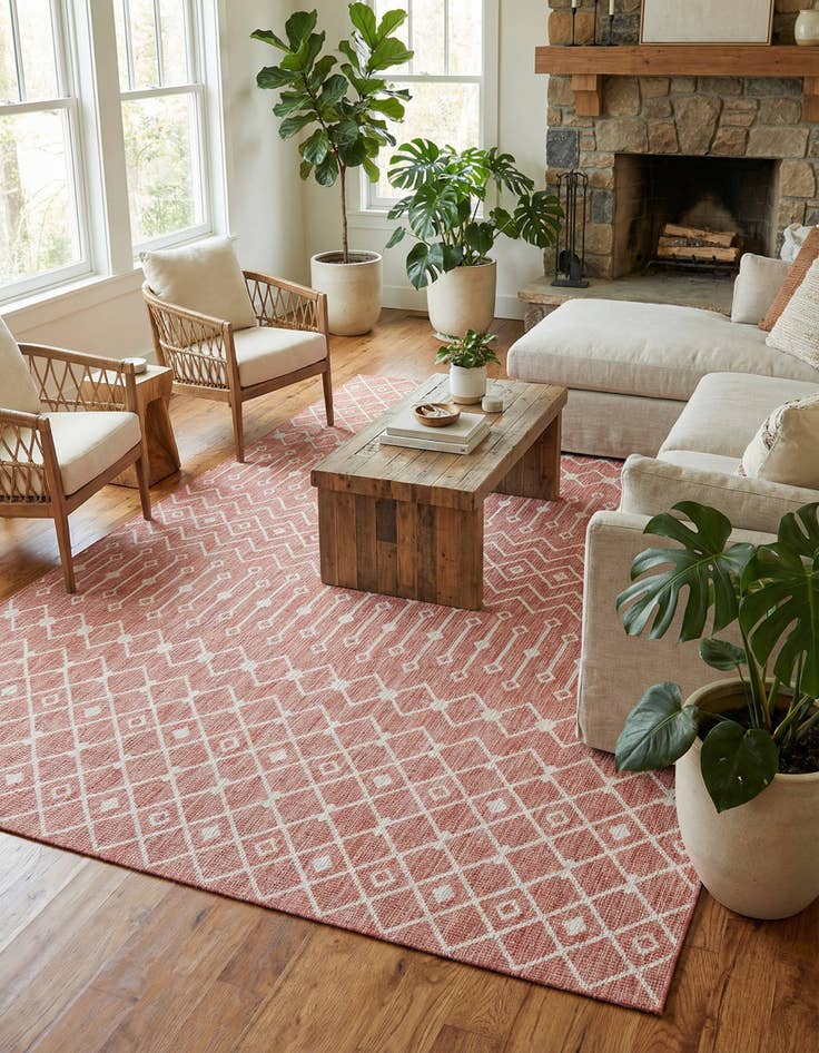 Detail image of 10' x 14'  Washable Trellis Indoor / Outdoor Rug