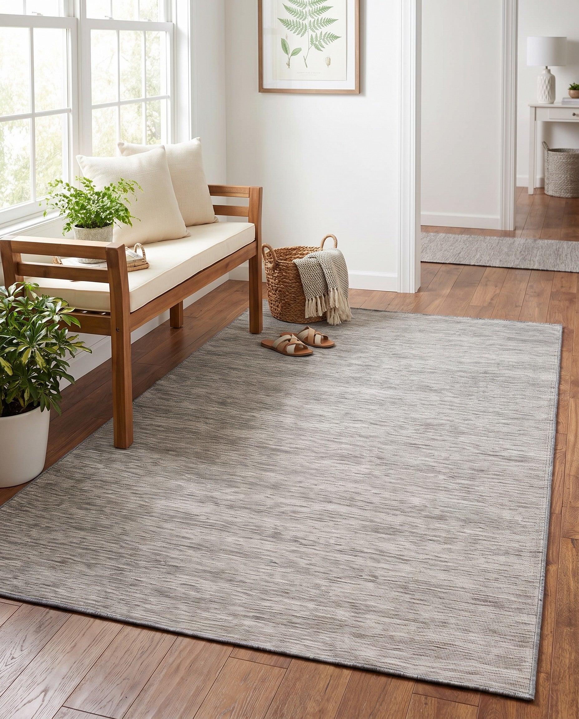 5' 3 x 8' Easy-Clean Solid Indoor / Outdoor Rug