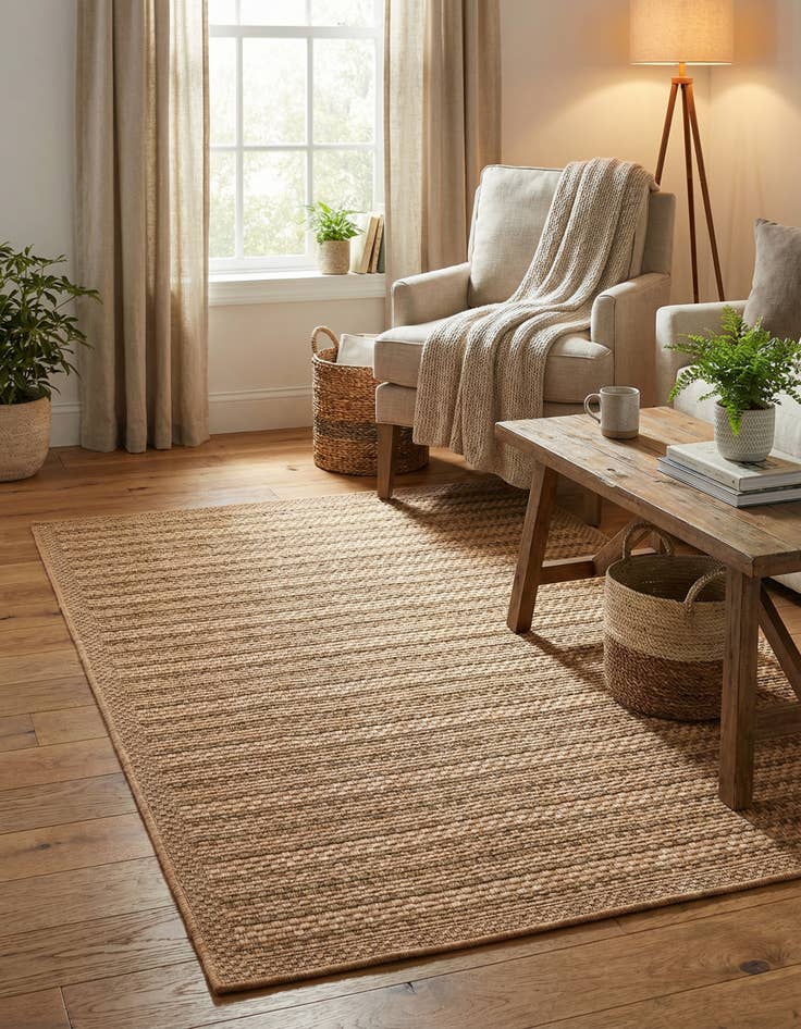 Detail image of 4' x 6'  Washable Border Indoor / Outdoor Rug