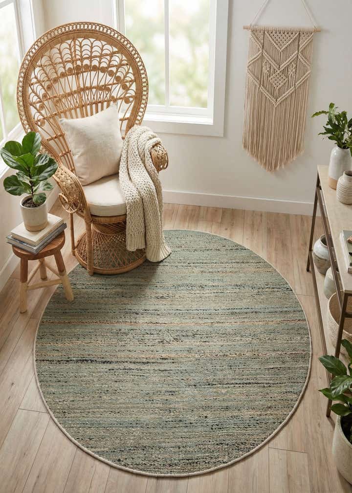 5' 3 x 5' 3 Hand Woven Palm Beach Jute Round Rug