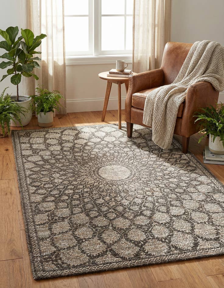 Detail image of 5' 1 x 8' Chenille Jute Rug