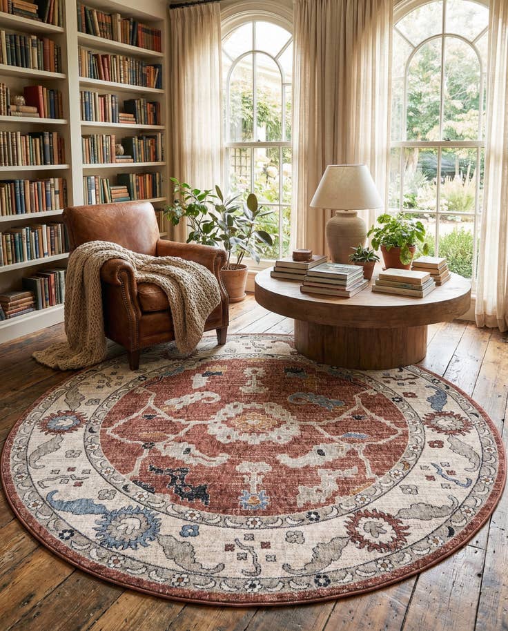 Detail image of 7' x 7' Eco Traditional Round Rug