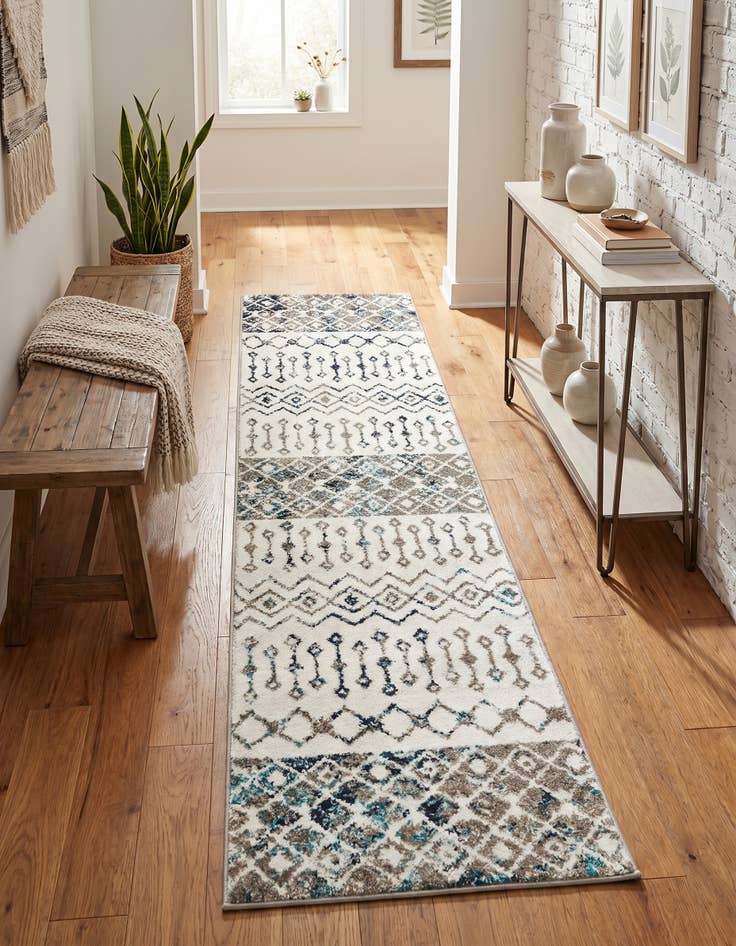 Detail image of 2' x 8' Moroccan Trellis Runner Rug