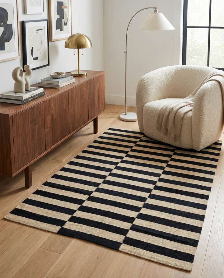 4' 2 x 5' 10 Hand Woven Kilim Modern Wool Rug