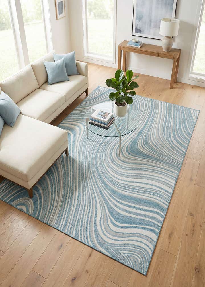 7' x 10' Easy-Clean Modern Indoor / Outdoor Rug