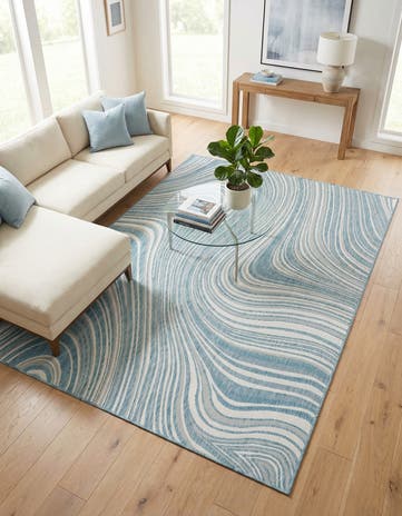 7' x 10' Easy-Clean Modern Indoor / Outdoor Rug