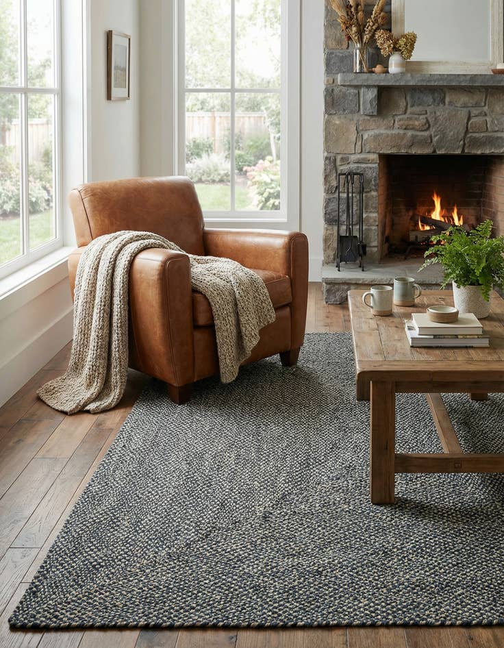 Detail image of 7' 10 x 10' Handmade Tweed Braided Jute Rug