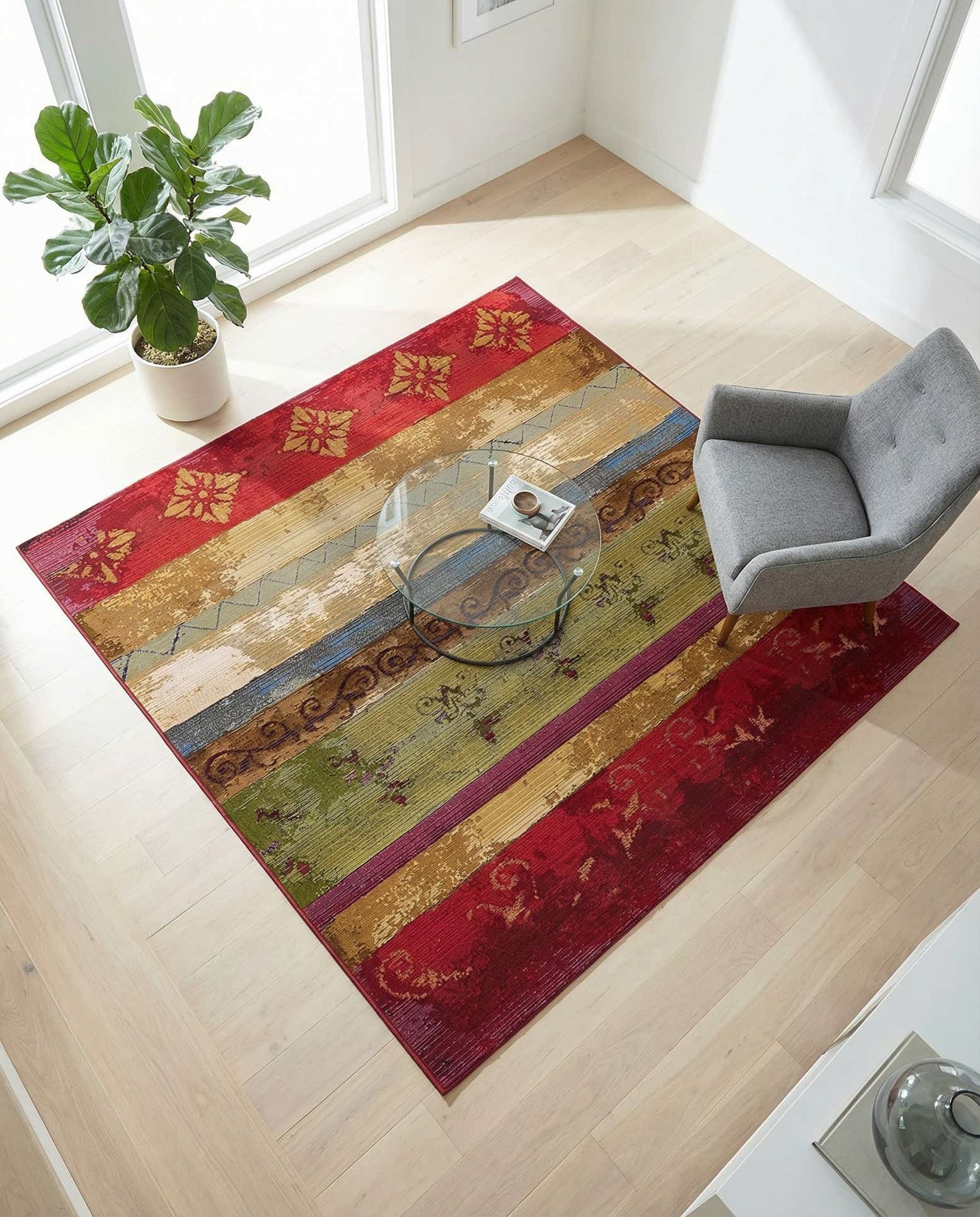 6' x 6' Easy-Clean Modern Indoor / Outdoor Square Rug