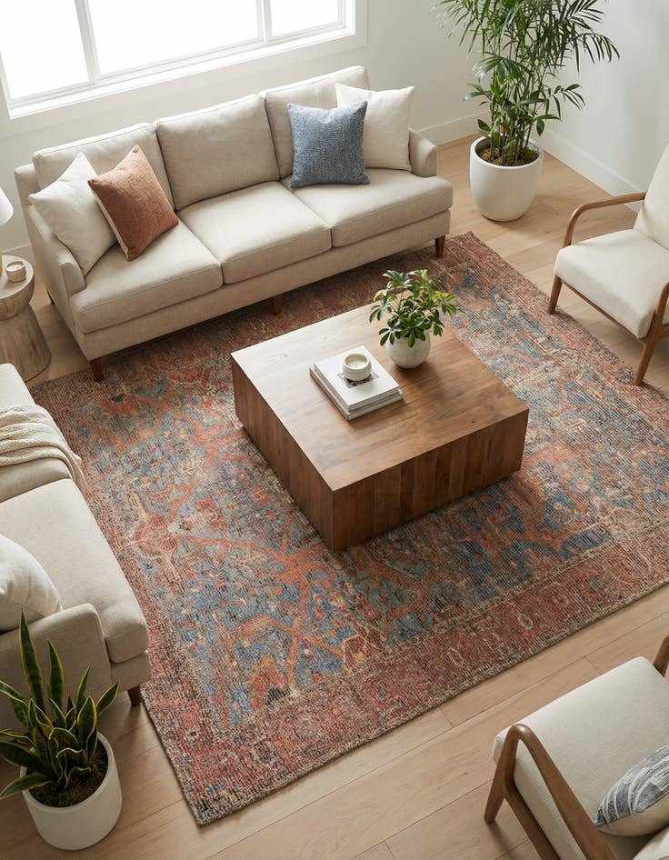 Detail image of 7' 10 x 7' 10 Chenille Jute Square Rug