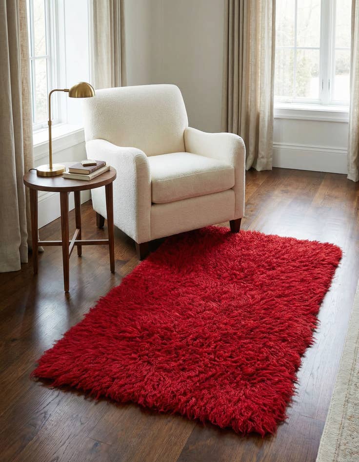 Detail image of 2' 8 x 4' 7 Hand Knotted Moroccan Wool Rug