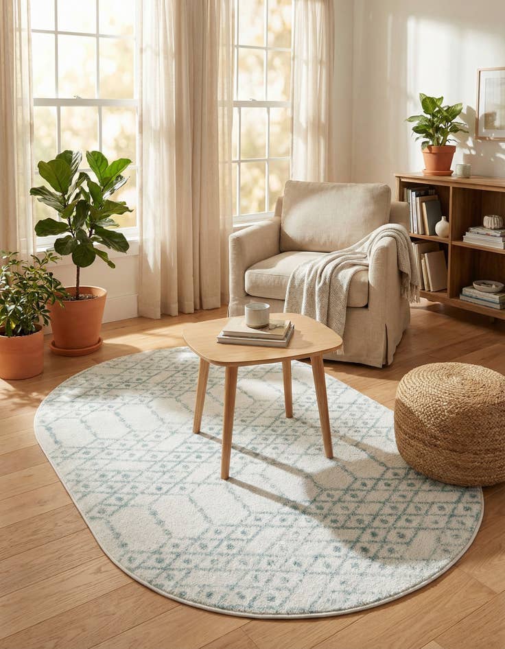 Detail image of 4' x 6' Paxon Trellis Oval Rug