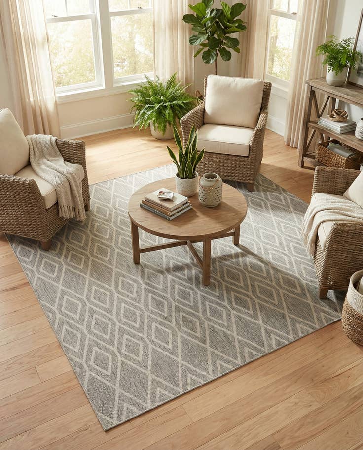 Detail image of 7' 10 x 7' 10 Easy-Clean Jill Zarin Turks and Caicos Indoor / Outdoor Square Rug