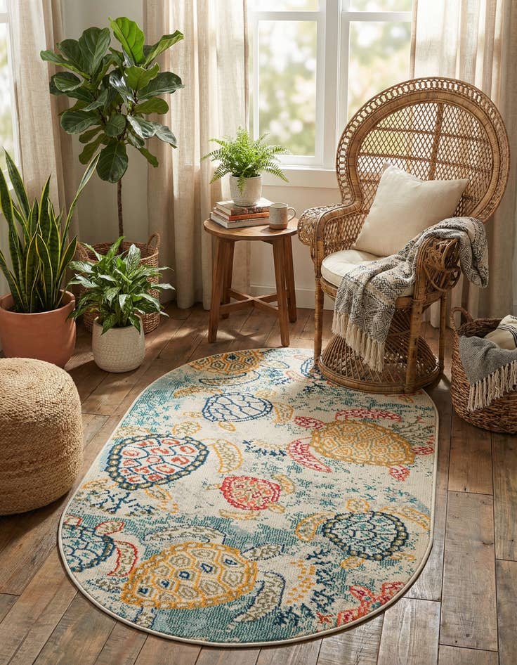 Detail image of 3' 3 x 5' 3 Washable Amalfi Oval Rug