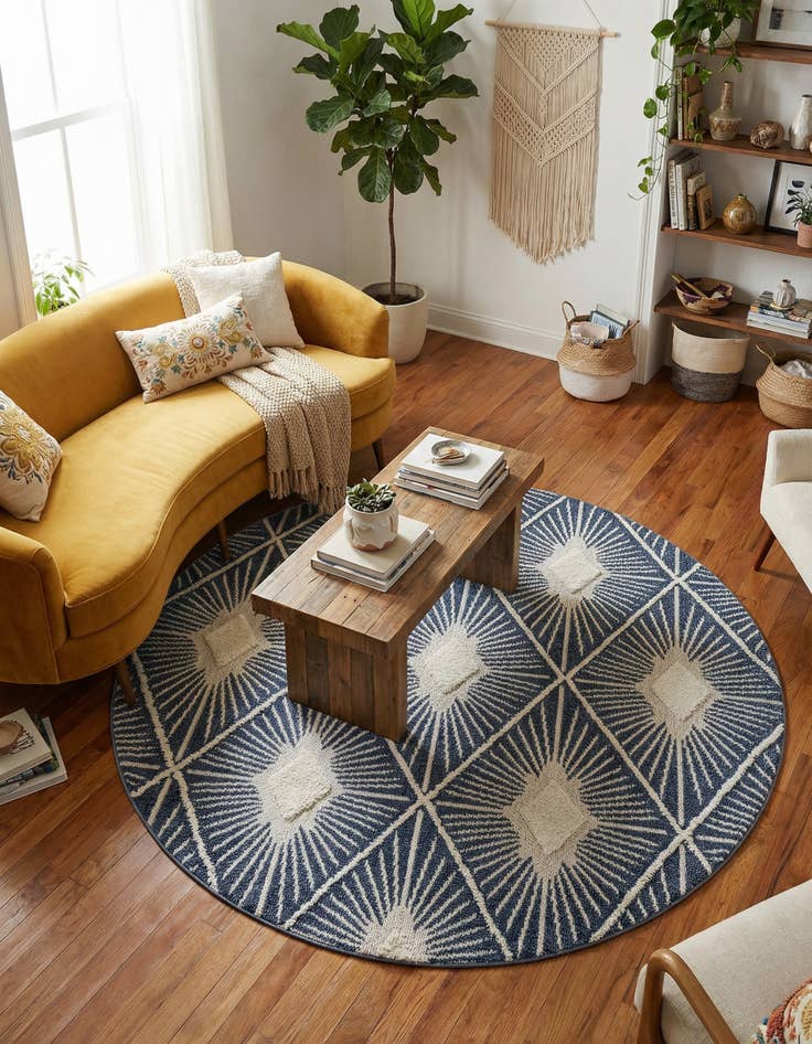 Detail image of 7' 10 x 7' 10 Boho Round Rug