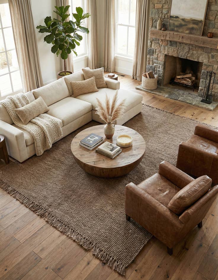 Detail image of 10' x 14' 1 Hand Woven Chunky Jute Rug