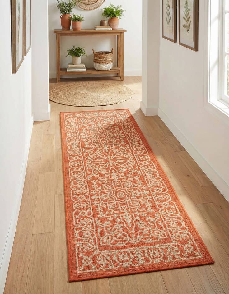 Detail image of 2' 2 x 6' Washable Botanical Indoor / Outdoor Runner Rug