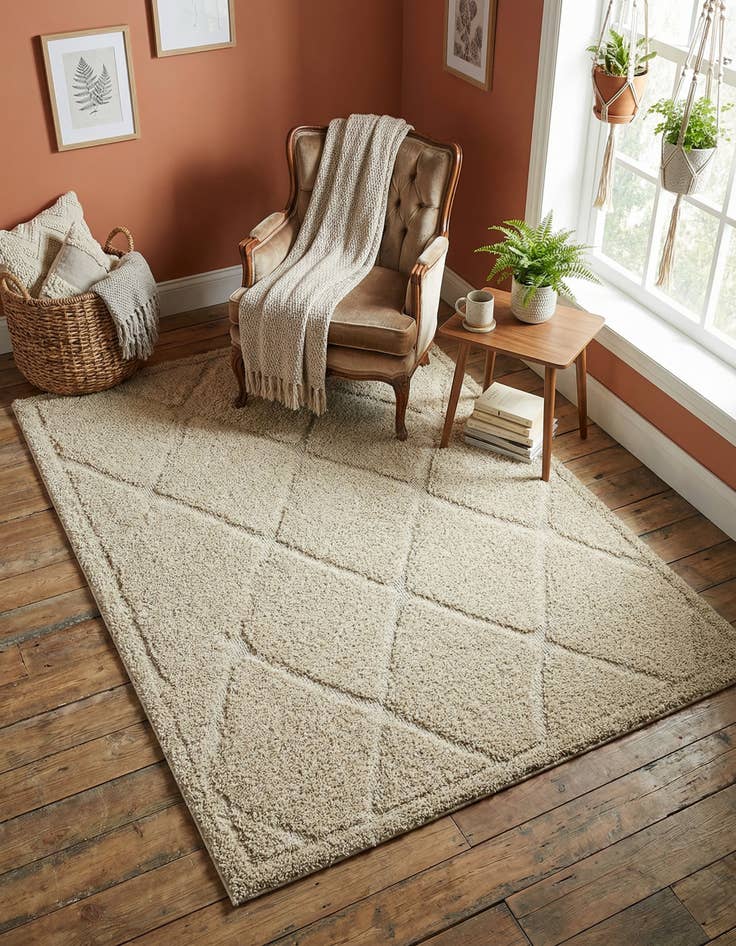 Detail image of 4' x 6' Trellis Shag Rug