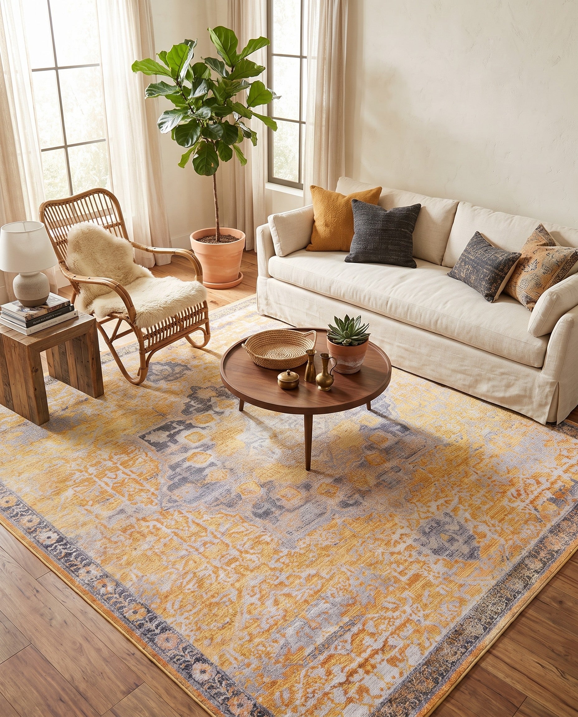 10' 6 x 10' 6 Washable Renaissance Square Rug