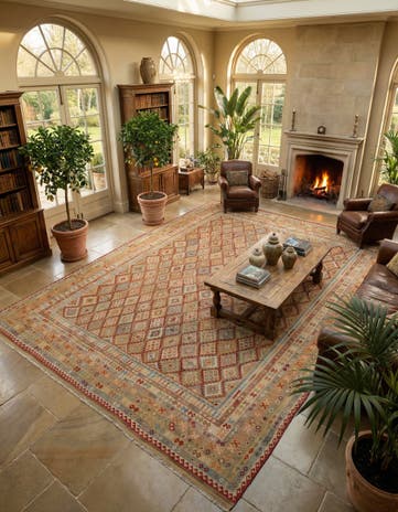 19' 10 x 25' 6 Hand Woven Kilim Maymana Wool Rug