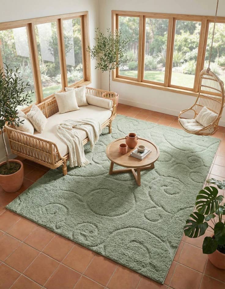 Detail image of  9' x 12' 2 Botanical Shag Rug