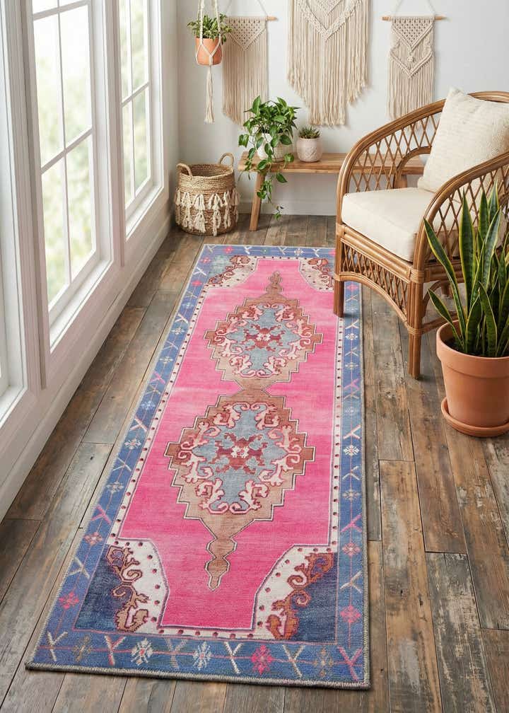 2' x 6' Washable Timeless Runner Rug