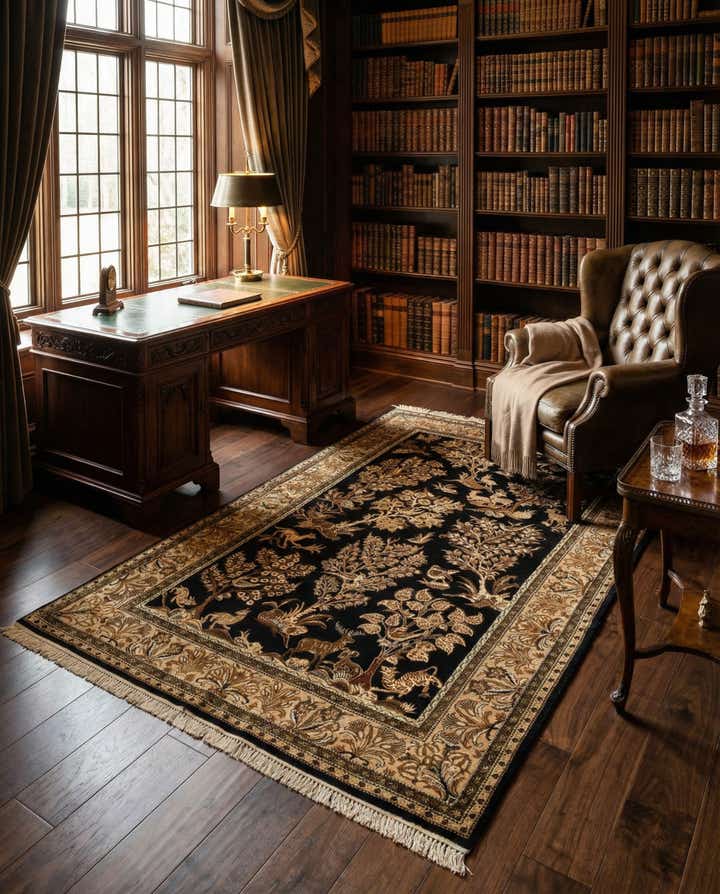 3' 5 x 5' 9 Ghom Silk Rug