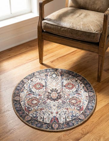 2' x 2' Washable Timeless Round Rug