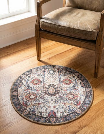2' x 2' Washable Timeless Round Rug