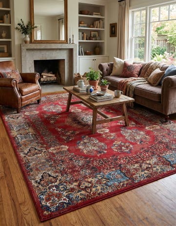 10' x 13' Easy-Clean Traditional Indoor / Outdoor Rug