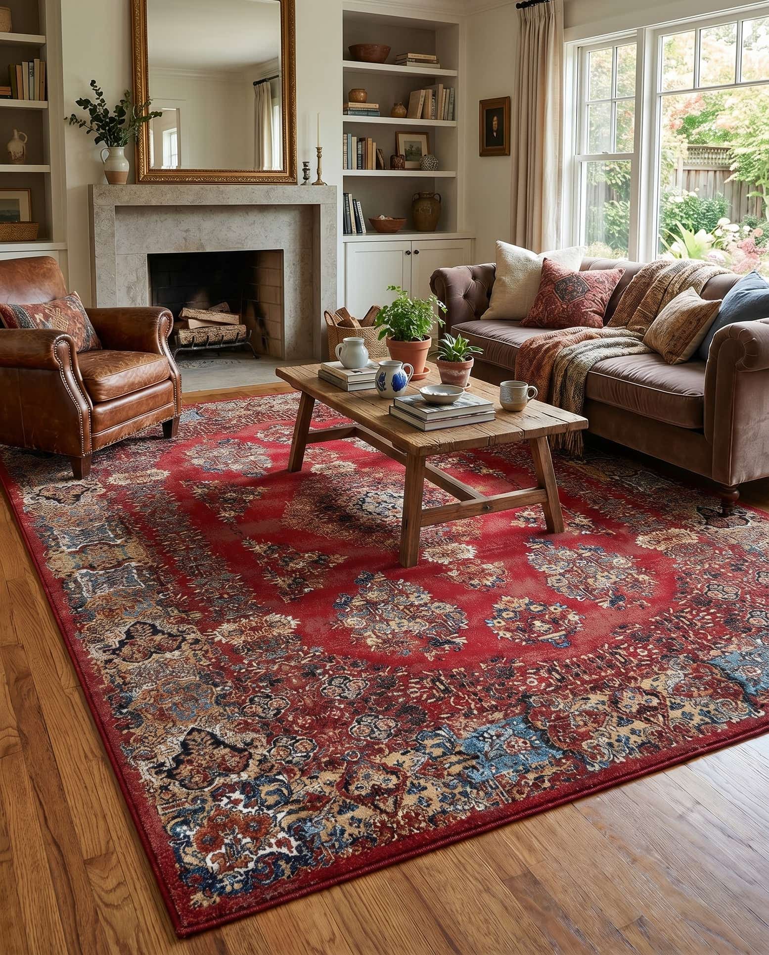 10' x 13' Easy-Clean Traditional Indoor / Outdoor Rug