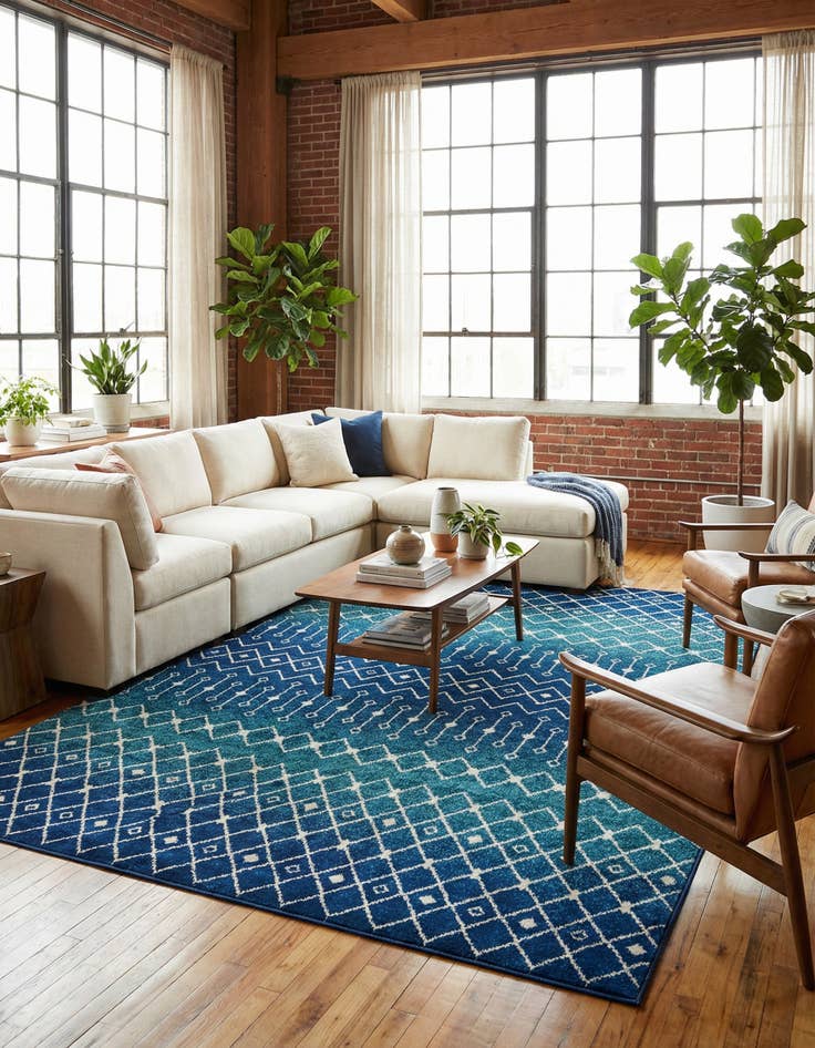 Detail image of 10' x 13' Moroccan Trellis Rug