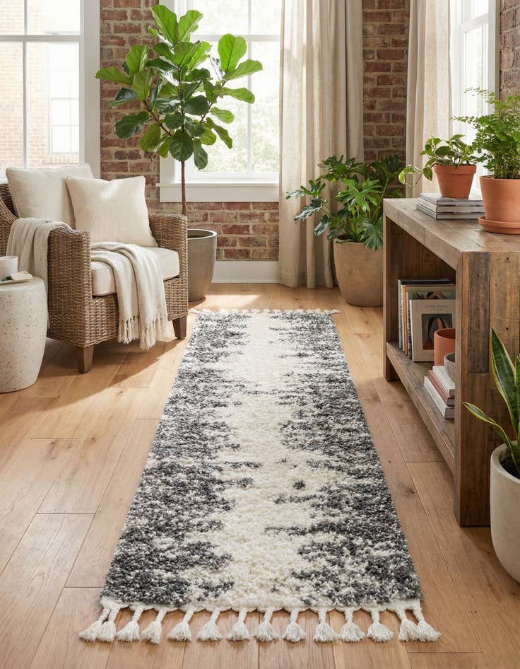 Detail image of 2' x 6' Serenity Shag Runner Rug