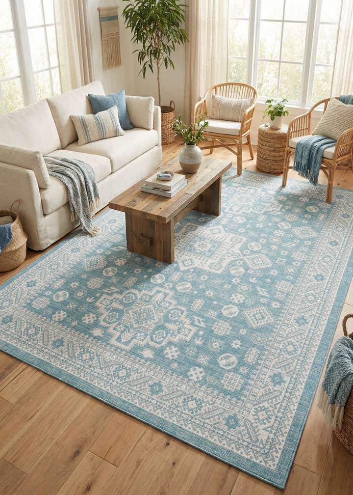 9' x 12' Easy-Clean Aztec Indoor / Outdoor Rug