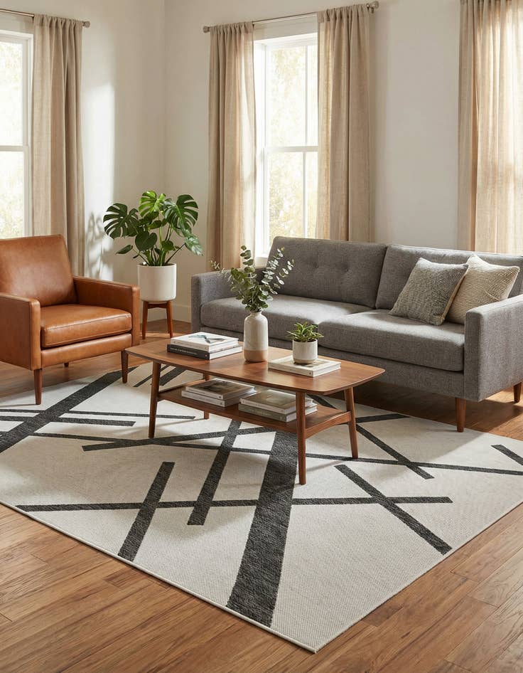 Detail image of 6' x 9' Washable Modern Indoor / Outdoor Rug