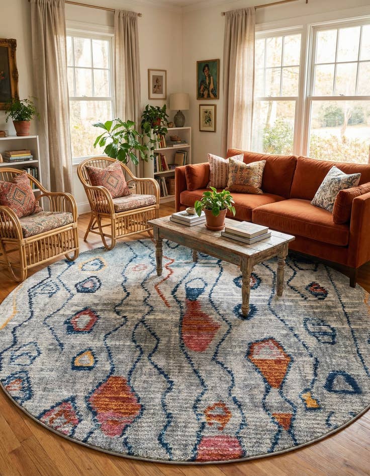 Detail image of 7' x 7' Morocco Round Rug