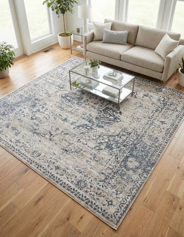 Dark Blue Eliza Square Rug