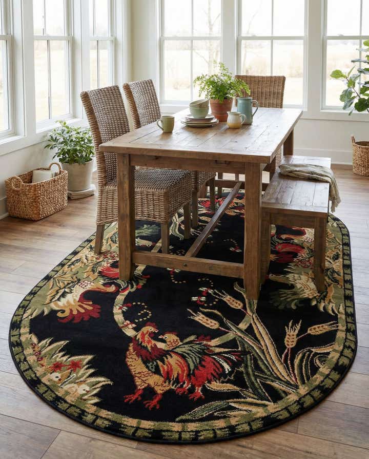 5' 3 x 8' Pastoral Oval Rug