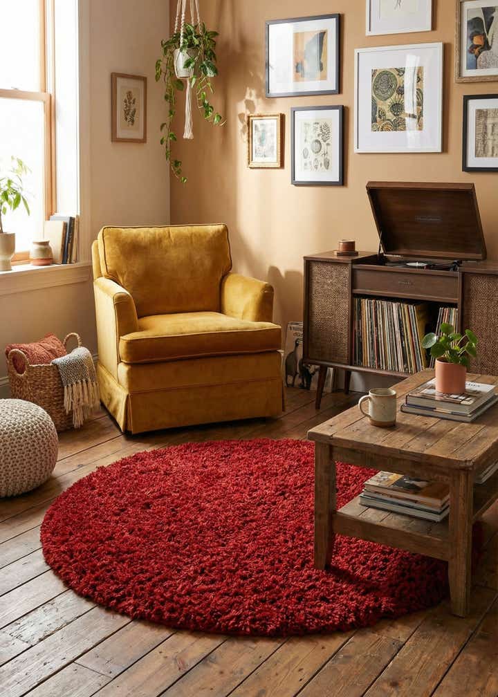 4' x 4' Infinity Shag Round Rug
