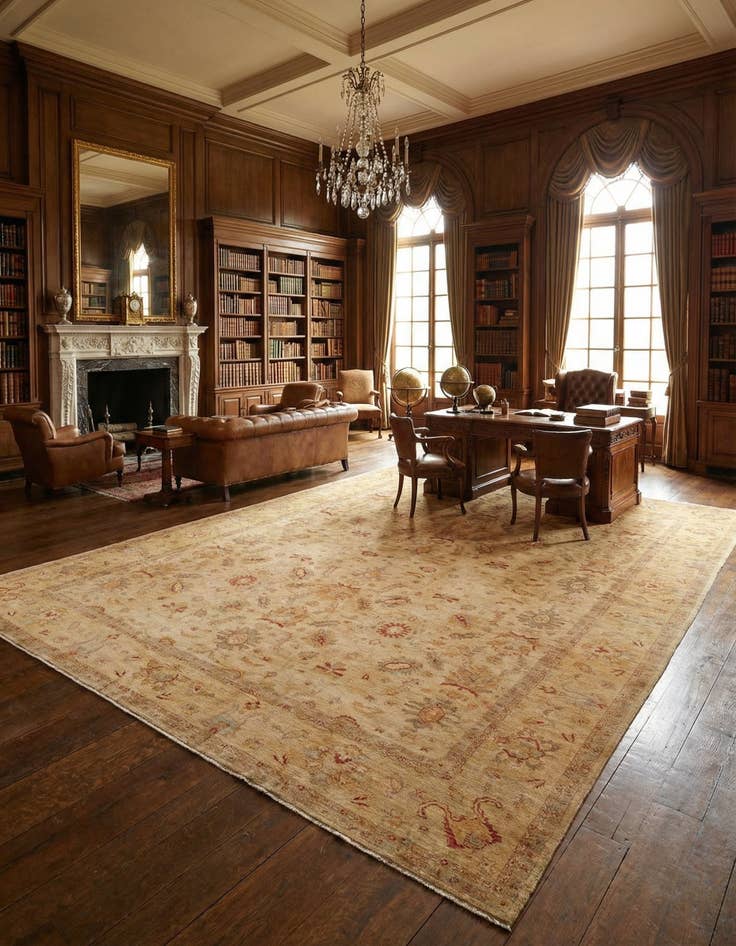 Detail image of 13' 9 x 17' 8 Hand Knotted Farahan Wool Rug