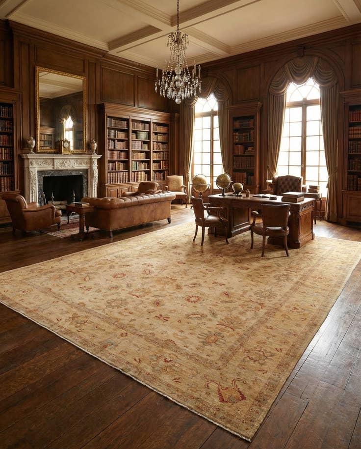 Detail image of 13' 9 x 17' 8 Hand Knotted Farahan Wool Rug