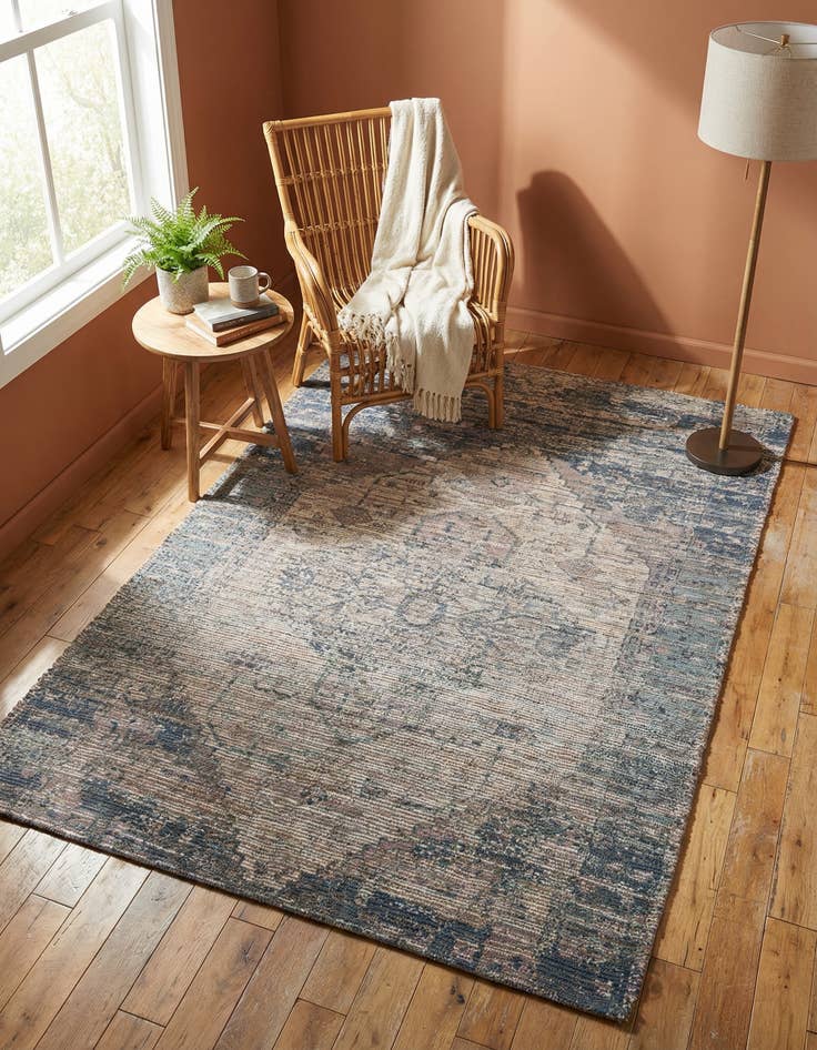 Detail image of  6' 1 x 9'  Hand Woven Chenille Jute Rug