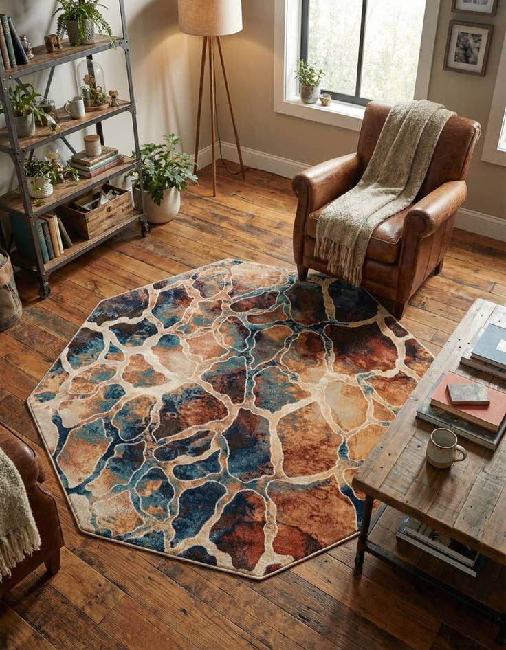 Detail image of 5' 3 x 5' 3 Gossamer Octagon Rug