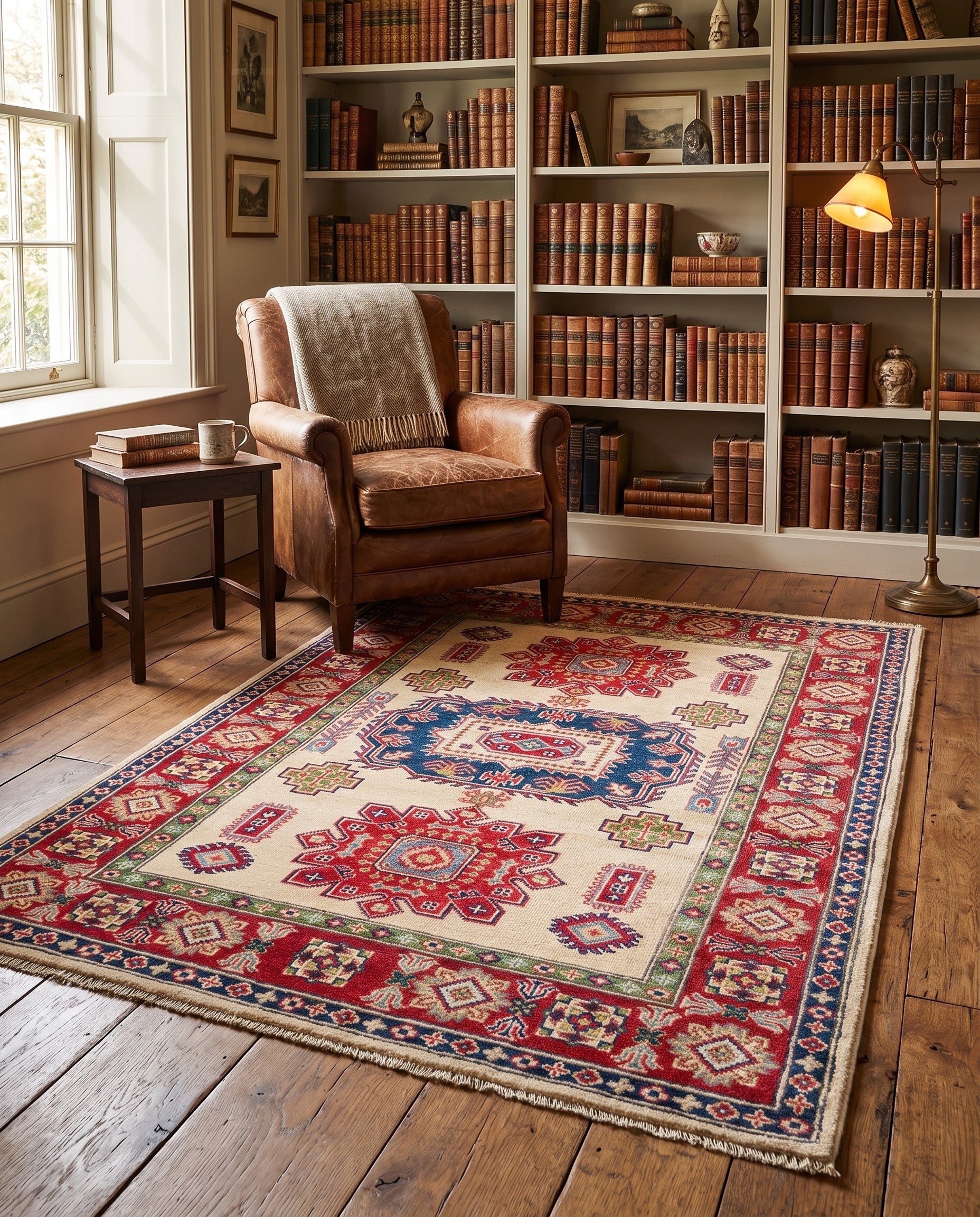 Detail image 3 of 10: 4' x 5' 8 Hand Knotted Kazak Rug