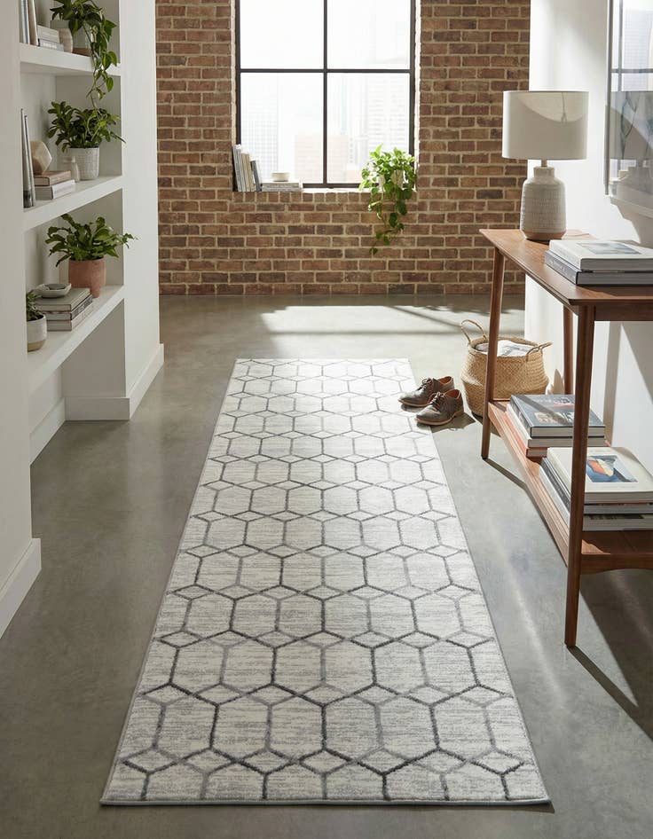 Detail image of 3' x 10' Lattice Trellis Runner Rug