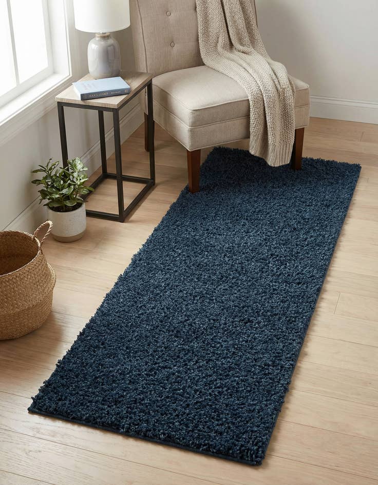 Detail image of 2' x 5' Solid Shag Runner Rug